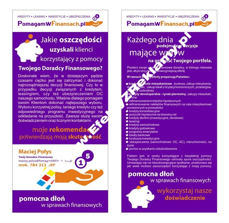 podgląd projektu ulotki przed zleceniem druku